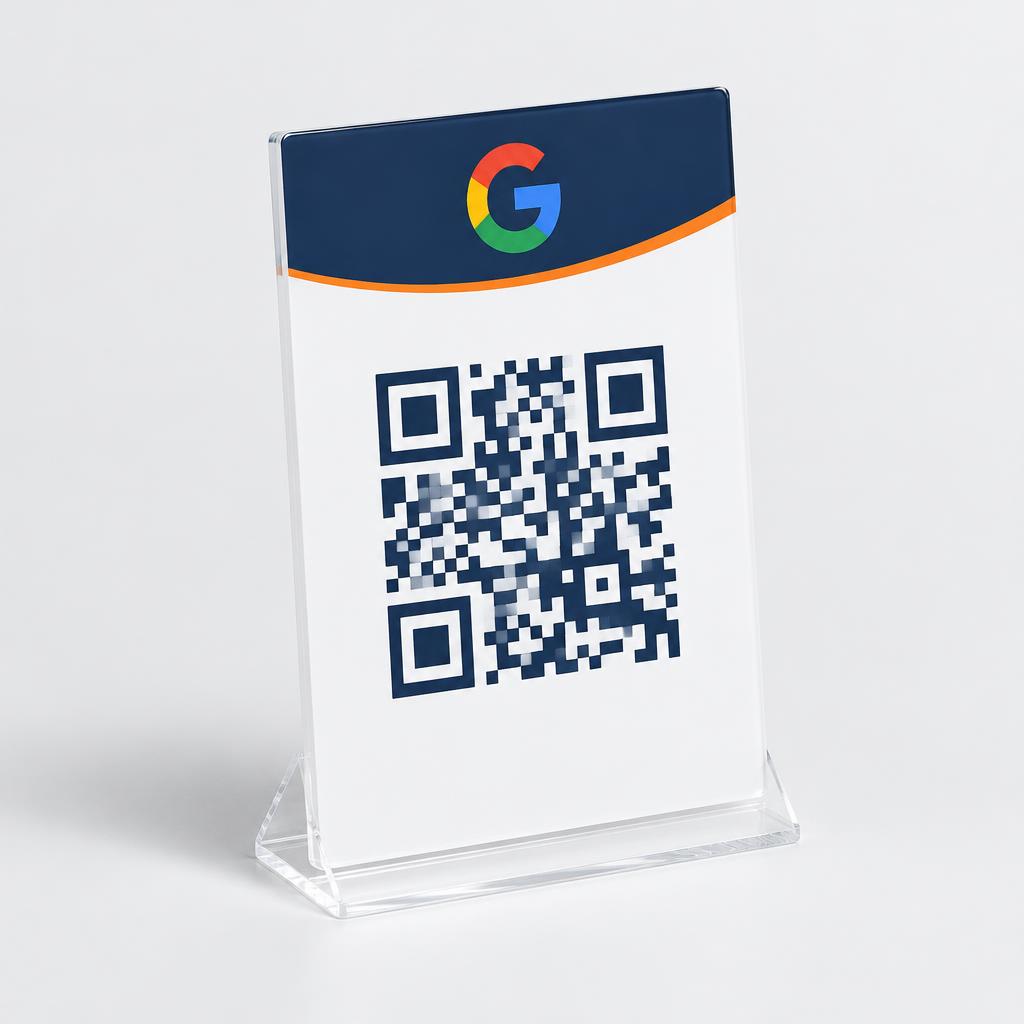 Illustrative Google review plaque